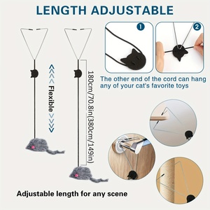 Интерактивная подвесная игрушка-дразнилка для кошек на дверь, для снятия стресса, для гостиной, выдвижная, для кошек и котят - Product Image 3