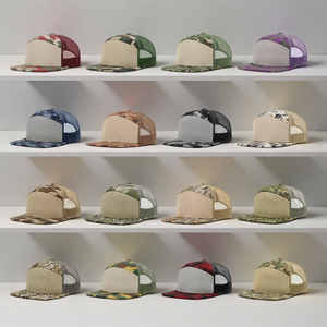 <span class=keywords><strong>Gorras</strong></span> de Béisbol <span class=keywords><strong>Personalizadas</strong></span> con Bordado en Cuero, Parche Tejido, 100% Algodón, Camuflaje, 7 Paneles, Cierre a Presión, Malla Trucker - Product Image 3