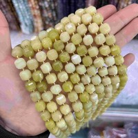 Perles en pierre naturelle de jaspe américain en gros, perles cubiques de 8 mm, facettes, fil de 15 pouces pour la fabrication de bijoux