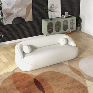 ModernAndrew Beige Boucle <b>Sofa</b> for Living Room and Villa <b>Oversized</b> 3Seat Hotel - Product Image 1