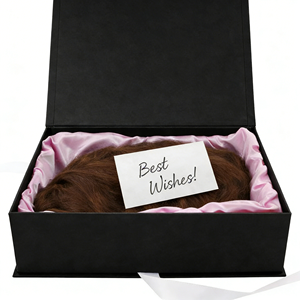 กล่องบรรจุภัณฑ์วิกผมแบบพับได้ ดีไซน์หรูหรา พร้อมแม่เหล็ก กล่องของขวัญกระดาษแข็งสีตามสั่ง สำหรับแบรนด์ความงาม พร้อมริบบิ้น - Product Image 2