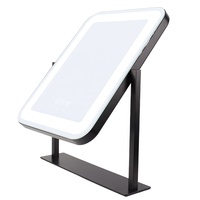 Miroir de courtoisie de bureau personnalisé à LED, style circulaire, rotation à 360 degrés, table de toilette ou table de maquillage compacte