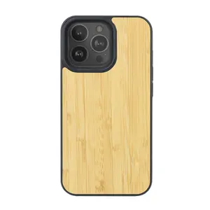 Funda de teléfono de madera Natural para iPhone, carcasa protectora de madera de bambú Real para iPhone serie 13
