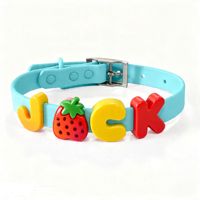 Schattig fruitdecoratie aanpasbare siliconen hondenhalsband waterdicht verstelbaar verwisselbare bedels hondenhalsband voor kleine en middelgrote honden