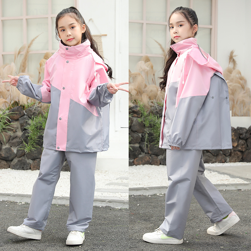 Costume imperméable pour enfants gris + rose