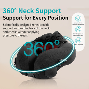 Bantal Pijat Leher & Punggung Bentuk U Ergonomis dengan Getaran, Dapat Dipanaskan, Terapi Inframerah untuk Perjalanan dan Fisioterapi Tubuh - Product Image 6