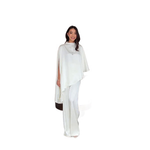 Conjunto de Pantalones Anchos Blancos Holgados de Primavera 2026 para Mujer, Atuendo Informal de Dos Piezas con Corte Irregular, Estilo Europeo y Americano - Product Image 6