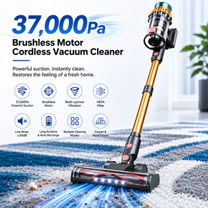 Aspirateur sans fil GV22 37000Pa Moteur sans balais Filtre HEPA Filtration multi-cyclonique Nettoyage des tapis et des sols durs - Product Image 1