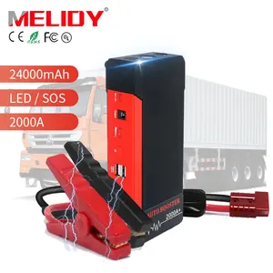 Toptan 12V 24000mAh 2000A çok fonksiyonlu kamyon aküsü araba atlama marş acil başlangıç ile açık için taşınabilir LED ışık