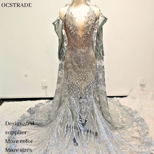 teal glitter prom dress Silver Glitter Strapless Sweetheart Mermaid Prom Dress main image 1