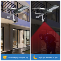 Lampadaire solaire LED DC IP65 étanche avec caméra CCTV extérieure, contrôle par application, certifié RoHS, silicium monocristallin pour routes