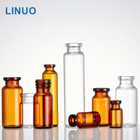 LINUO Meilleur prix de gros Flacon en verre borosilicate pharmaceutique USP Type I II III 1ml 12ml 15ml avec bouchons de flacon de 13mm