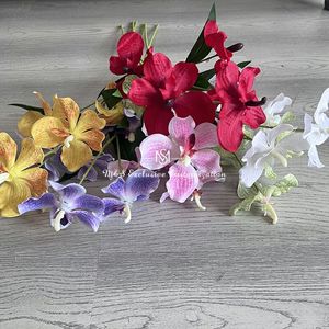 5 teste di orchidee <span class=keywords><strong>Vanda</strong></span>, composizioni floreali per matrimoni con Phalaenopsis, orchidee a farfalla, fiori artificiali di Phalaenopsis e <span class=keywords><strong>Vanda</strong></span> - Product Image 2