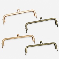 Deepeel XP402 18cm Cadre de sac à main en métal avec fermoir Kiss Lock et poignée pour la confection de sacs à main DIY, accessoires de couture et de bricolage, pièce de rechange