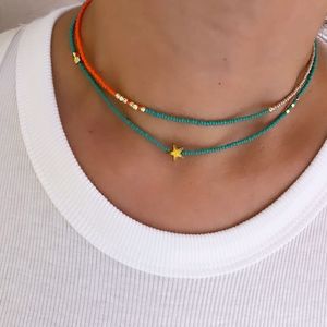<span class=keywords><strong>Collana</strong></span> girocollo personalizzata con perline di pietra naturale stile Boho, ciondolo in oro 18K, gioielli leggeri con gemme a strati per boutique, MOQ basso - Product Image 2