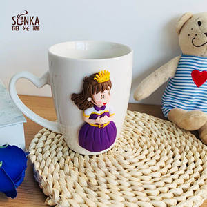 Tasse en céramique directe d'usine de vente chaude tasse à café personnalisée Rose fille tasse à café en céramique d'argile polymère pour la meilleure promo de giftideas - Product Image 1