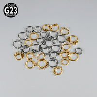 Cincin Hidung Titanium G23 Zirkon, Cincin Huggie Hoop Berlapis, Cincin Segmen Zirkon Bentuk Trapesium Marquise, Piercing Hidung, Cincin Tulang Rawan