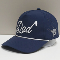 Gorra de Béisbol de 6 Paneles Personalizada para Hombre de Alta Calidad, Impermeable, con Orificios Cortados con Láser, Logotipo Bordado Personalizado, Gorra Deportiva de Moda