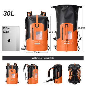 30L <strong>PVC</strong> Roll <strong>Top</strong> Foldable Backpack Waterproof Dry Bag for Sport Climbing Running Casual Outdoor Activities Drybag Backpack - Product Image 4