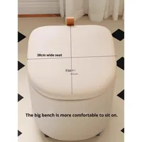 Tabouret de maquillage mobile pour la maison, meuble de chambre à coucher avec rangement, chaise de coiffeuse en PU, style italien minimaliste, pivotant avec roulettes universelles, chaise de manucure carrée basse