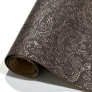 Métallique Phoenix Queue Fougère Fleur Motif 3D Texture En Relief Auto-Adhésif Faux <span class=keywords><strong>Cuir</strong></span> Autocollant Pour Chaise Téléphone Cas Réparation - Product Image 6
