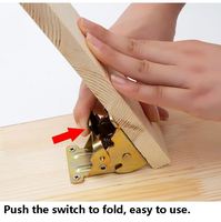 Charnières de support de jambe de table en fer autobloquantes à fermeture automatique pliantes à 180 degrés avec fermeture douce pour salle de bain salon et chambre à coucher