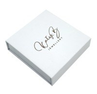 Boîte à bijoux blanche de luxe, emballage personnalisé avec logo, pour bague, collier, bracelet, boucles d'oreilles, emballage en papier pour bijoux, pour expédition et présentation