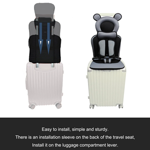 रैंक 1 फोल्डेबल पोर्टेबल कैरी ऑन ट्रैवल बैग चेयर ट्रॉली बेबी राइड सामान बेल्ट सीट - Product Image 4