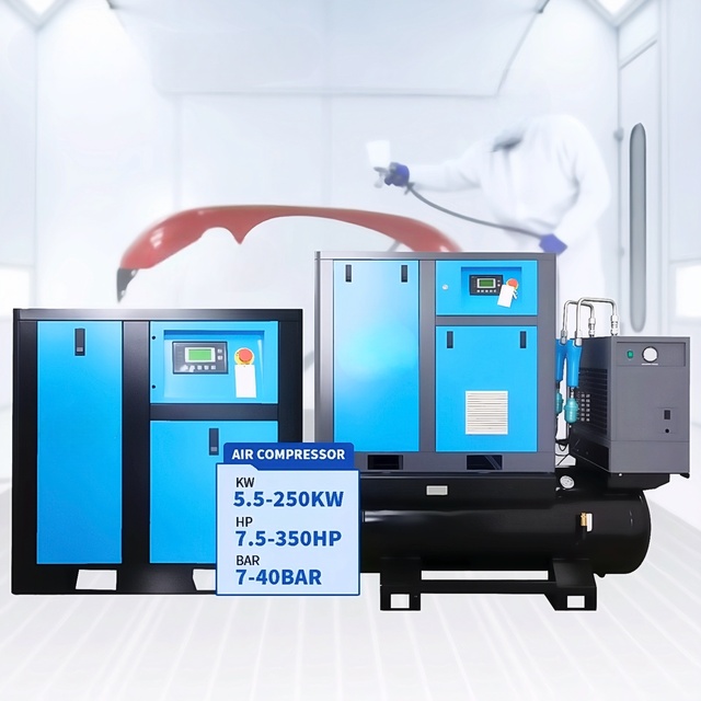 Manufacturing 7.5kw 11kw 15hp 22 30hp 37 45 55 75kw 135kw Screw Air Compressor 10hp Industrial Air Compressor