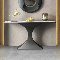 Table d'appoint moderne en métal de luxe léger pour hôtel haut de gamme, villa, couloir