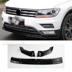Para Volkswagen Tiguan L 2017-2021, kit de carrocería con difusor y divisor de labio de parachoques delantero, pieza de modificación de labio de parachoques negro brillante - Product Image 2