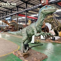 Modèle de dinosaure Velociraptor animatronique réaliste grandeur nature, statue en acier et silicone pour intérieur/extérieur, musée, parc à thème, exposition de dinosaures