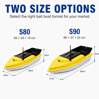 Bateau de pêche à l'appât GPS S90 avec moteur sans balais, super vitesse, batterie 60000mAh, bateau de pêche RC pour la pêche en mer et en lac