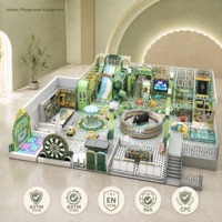 Parque Infantil Interior Morandi Green con Tobogán Recto y Piscina de Pelotas para Centros de Entretenimiento Familiar (FEC) ASTM EN1176
