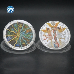 Moneda Conmemorativa Personalizada de las Doce Constelaciones, Dios del Sol y la Luna, Moneda de la Suerte, Color Plateado - Product Image 5