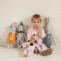 Woodfield WF036 Peluches unisexes INS Grand Lapin Petite Souris en coton doux, lin, polyester, rembourrage en PP, jouets de sommeil cousus à la main