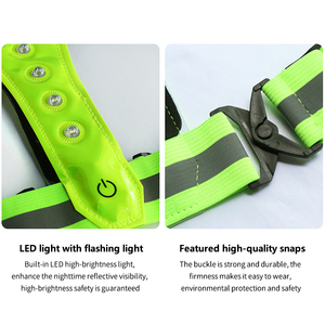 Y-Style Réglable Réfléchissant Vêtements De Sécurité Haute Visibilité Lumière <span class=keywords><strong>Clignotant</strong></span> LED Réfléchissant Bretelles Gilet pour Sports de Plein Air - Product Image 6