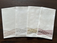Offre Spéciale Serviettes de table imprimées personnalisées Couverts de salle à manger blancs Serviettes de poche Serviette en papier jetable Airlaid
