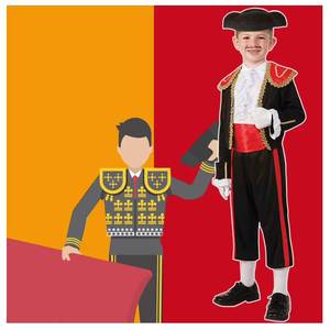 Conjunto de Disfraz y Sombrero Español para Niños, Ideal para Baile de Salón, Flamenco, Mariachi, Festivales, Carnaval, Fiestas, Cosplay y Actuaciones Escénicas - Product Image 2