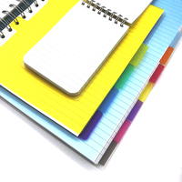 Carnet de notes à reliure à spirale WireO avec couverture en plastique transparent Agenda quotidien hebdomadaire et mensuel avec onglet d'index coloré