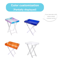 Table basse pliable de style moderne et personnalisable en acrylique transparent avec rangement Table à plateau pliable transportable