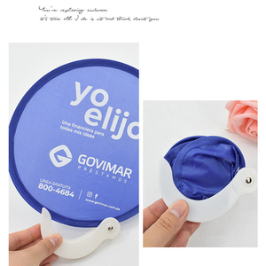 Ý tưởng quà tặng biểu tượng tùy chỉnh mềm Nylon đĩa bay vòng Nylon Tay quạt gấp với POUCH có thể gập lại bay đĩa với túi - Product Image 6