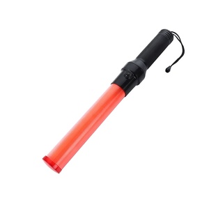 Bastón de Seguridad Rojo Portátil con LED Intermitente, Bastón de Tráfico a Batería para Carretera - Product Image 1