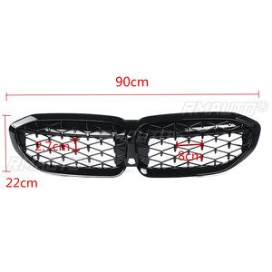 Parrilla Delantera para Coche, Parrilla de Diamante en Negro Brillante para BMW Serie 3 G20 G21 2019-2020, Accesorios - Product Image 6