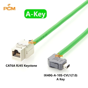 Kabel Keystone CAT6A RJ45 Sudut Kiri IX A-Key IX40G-A-10S-CVL1(7.0) TPU SFTP Fleksibel Tinggi untuk Otomasi Ethernet Industri - Product Image 4