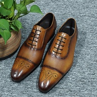 Chaussures en cuir véritable de haute qualité, tendance, pour le bureau, formelles, pour hommes, fabriquées à la main en Italie, chaussures habillées et chaussures Oxford pour hommes