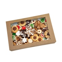 Boîte à pâtisserie rectangulaire marron pour beignets et muffins