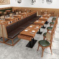 Meubles de restaurants de luxe cabine robuste table et chaise en bois café commercial hôtel chaise de salle à manger ensembles de canapés