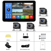 Moniteur DVR à écran tactile de 7 pouces, écran partagé, AHD 1080P, lecteur MP3 MP5 USB, enregistrement en boucle, 4 caméras de recul, 12-36v pour camping-car, caravane