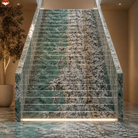 Dalle de quartzite vert amazonite de luxe, turquoise naturelle, pour plan de travail de cuisine, îlot, buanderie, salon, salle de bain, escalier